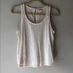 Ivory Tank With Lace Detail.